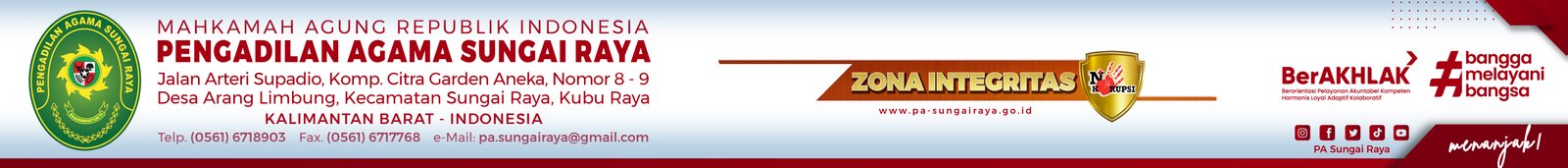 Website || Pengadilan Agama Sungai Raya Kelas 1B